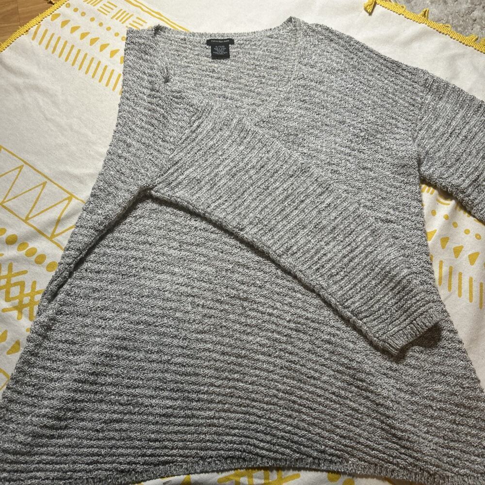 Women's Gray Long Sleeve Sweater Size Extra Large Calvin Klein Jeans Pullover - Picture 4 of 5
